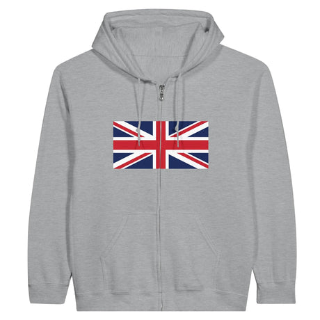 Sweat à capuche royaume-uni coton mélangé fermeture éclair