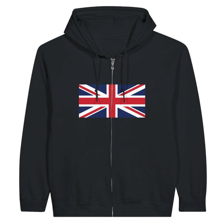 Sweat à capuche royaume-uni coton mélangé fermeture éclair