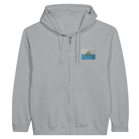 Sweat à capuche saint-marin coton mélangé broderie couleur