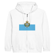 Sweat à capuche saint-marin coton mélangé broderie zip