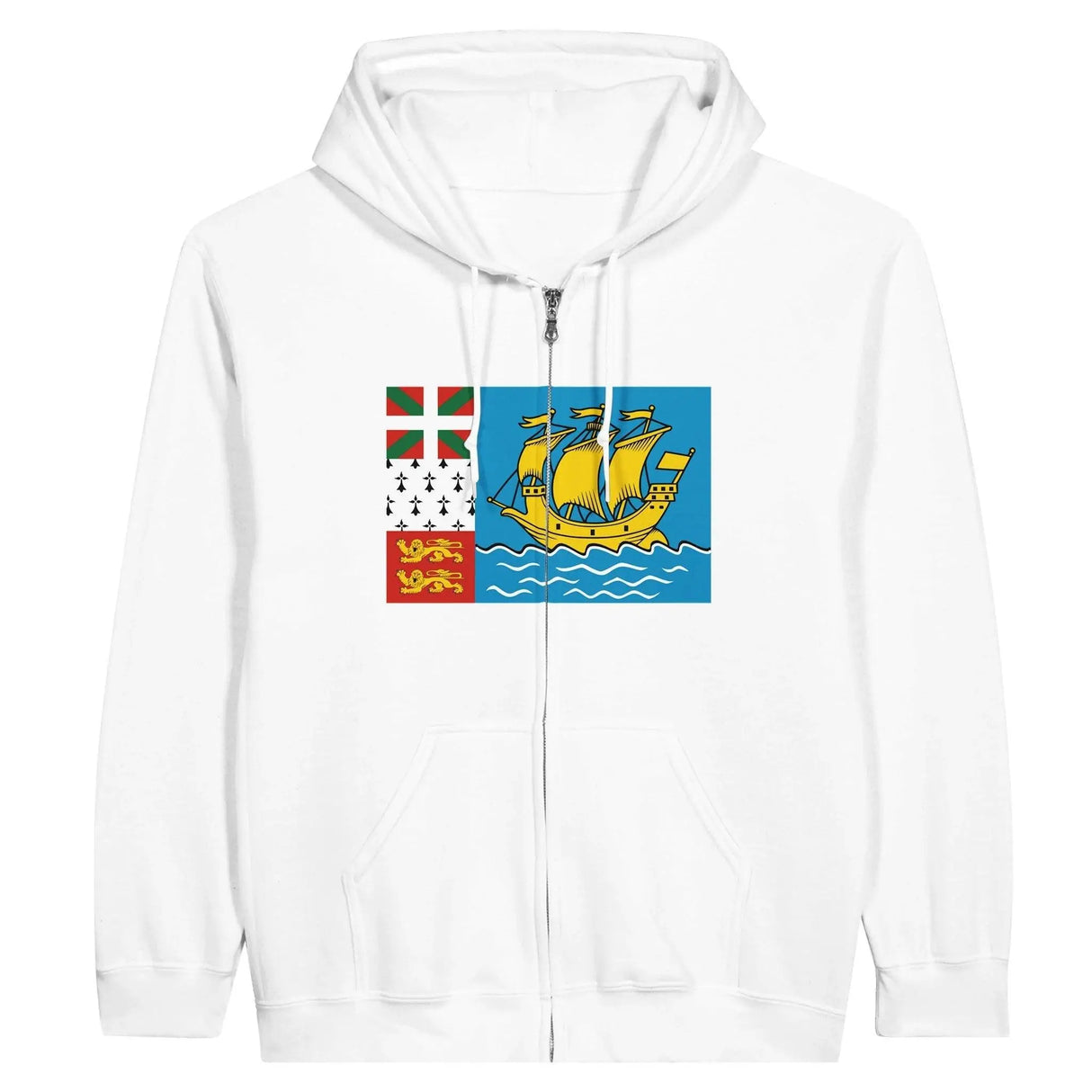 Sweat à capuche saint-pierre-et-miquelon coton brodé