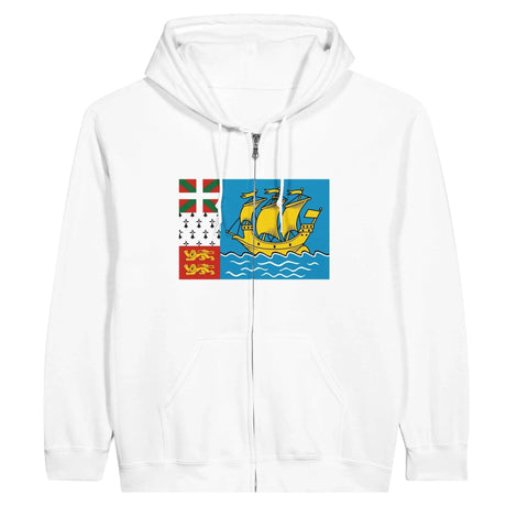 Sweat à capuche saint-pierre-et-miquelon coton brodé