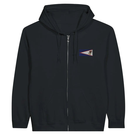 Sweat à capuche samoa américaines coton brodé zip durable