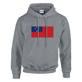 Sweat à capuche samoa coton mélangé broderie couleur