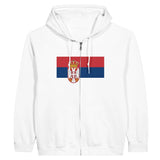 Sweat à capuche serbie coton mélangé fermeture éclair