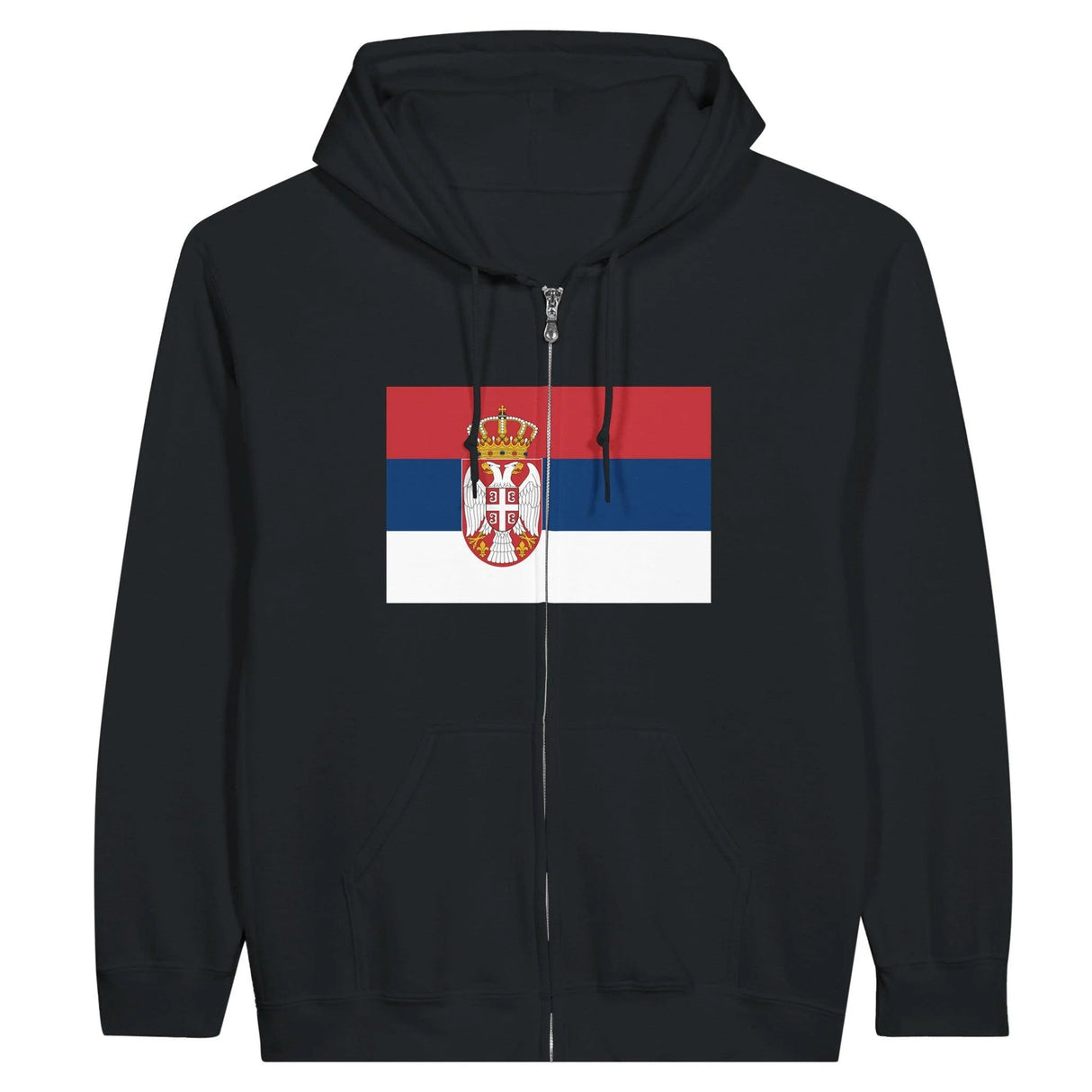 Sweat à capuche serbie coton mélangé fermeture éclair