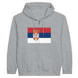 Sweat à capuche serbie coton mélangé fermeture éclair