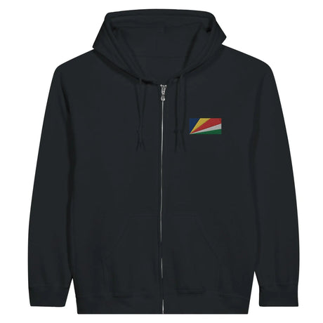 Sweat à capuche seychelles broderie couleur coton mélangé