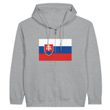 Sweat à capuche slovaquie coton mélangé fermeture éclair