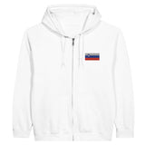 Sweat à capuche slovénie broderie couleur coton mélangé