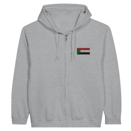 Sweat à capuche soudan coton mélangé broderie couleur
