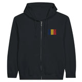 Sweat à capuche tchad coton mélangé broderie couleur