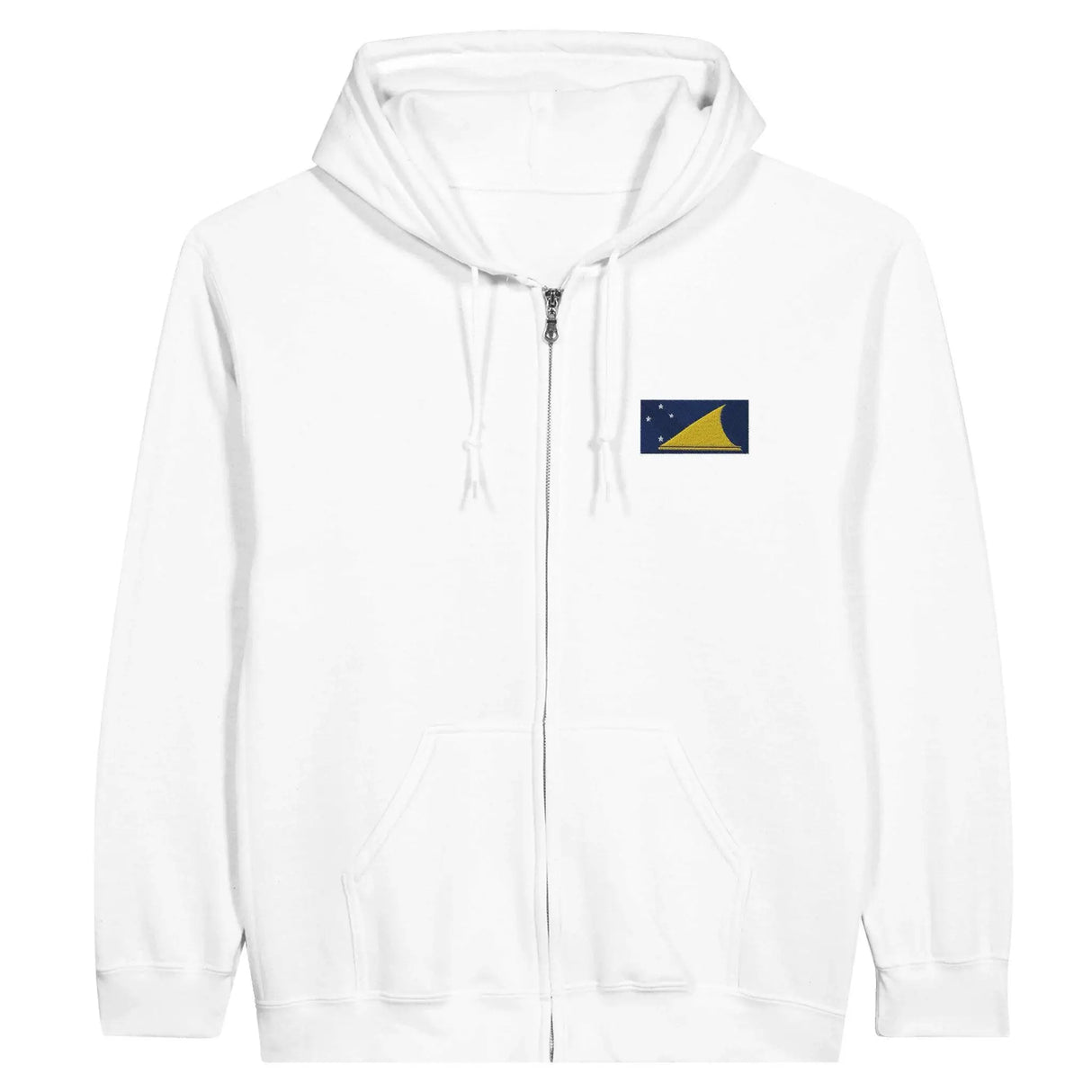 Sweat à capuche tokelau coton mélangé broderie couleur