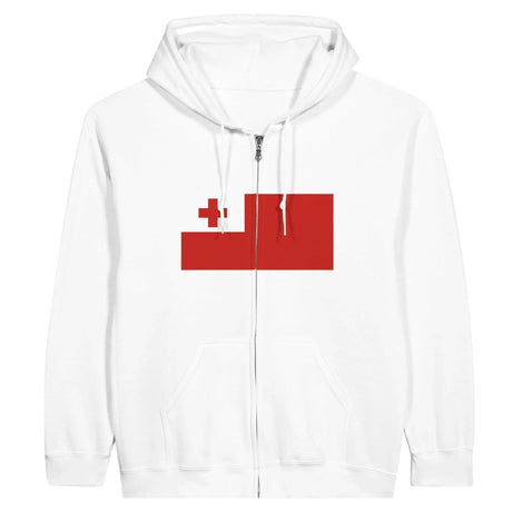 Sweat à capuche tonga coton mélangé broderie fermeture éclair