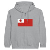 Sweat à capuche tonga coton mélangé broderie fermeture éclair