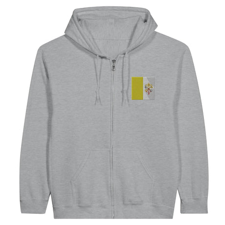 Sweat à capuche vatican coton mélangé broderie couleur
