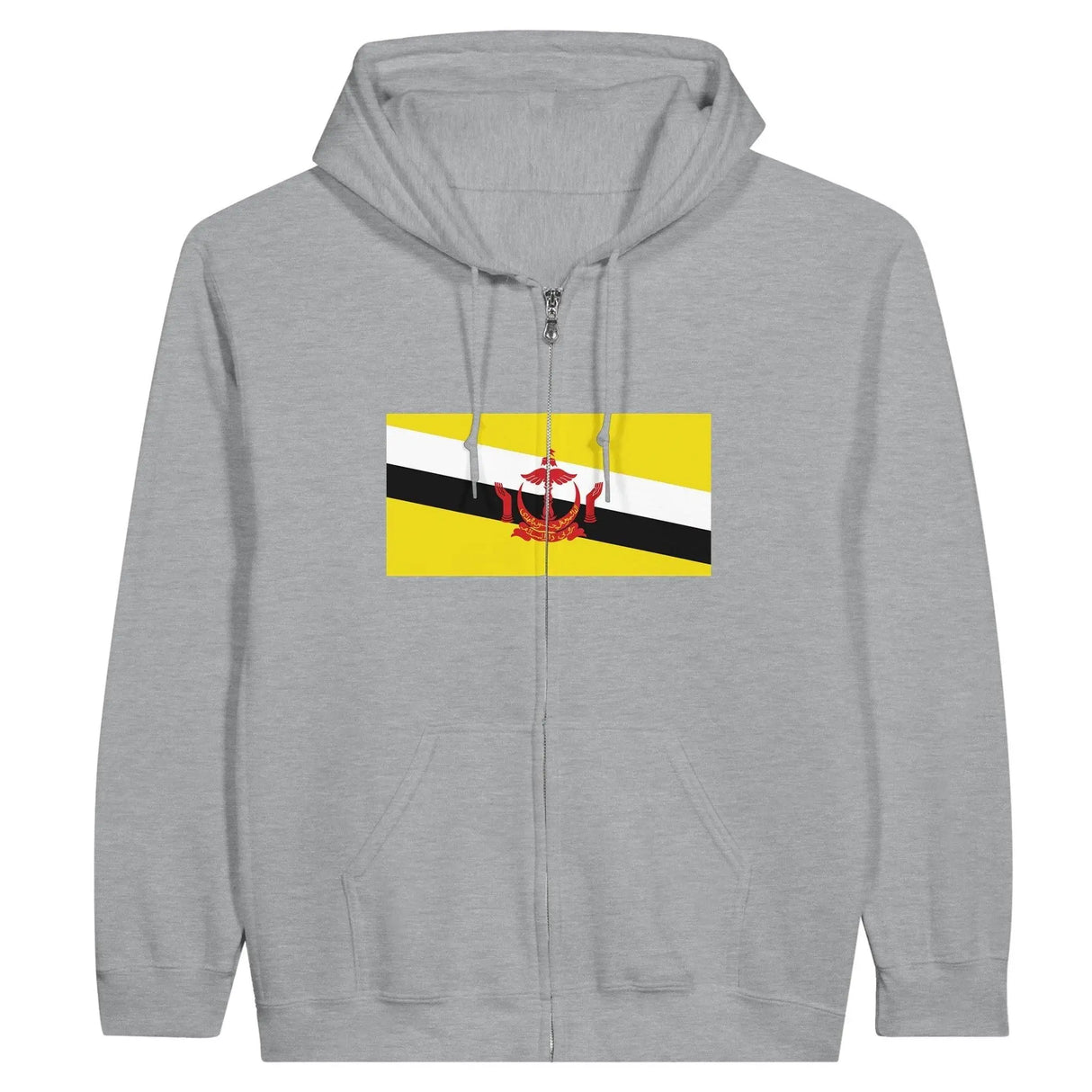 Sweat à capuche zippé brunei coton mélangé broderie