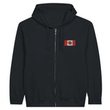Sweat à capuche zippé canada coton broderie couleur