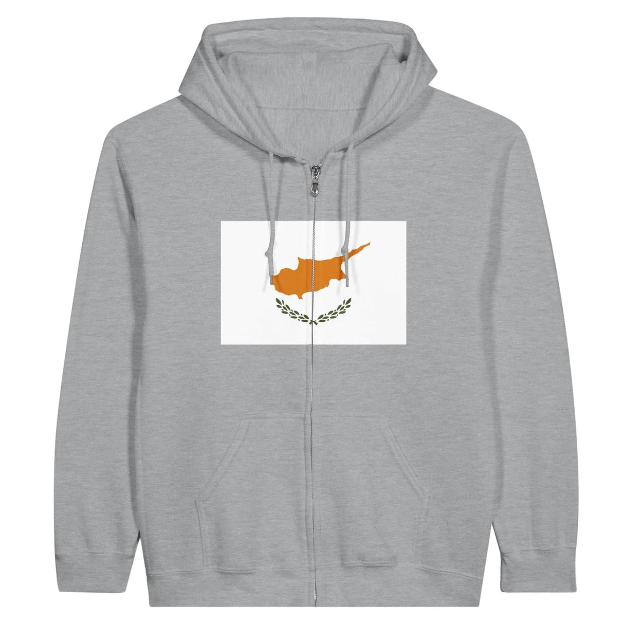 Sweat à capuche zippé chypre coton mélangé broderie