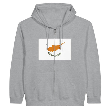 Sweat à capuche zippé chypre coton mélangé broderie
