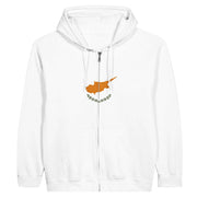 Sweat à capuche zippé chypre coton mélangé broderie