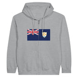 Sweat à capuche zippé drapeau anguilla coton mélangé