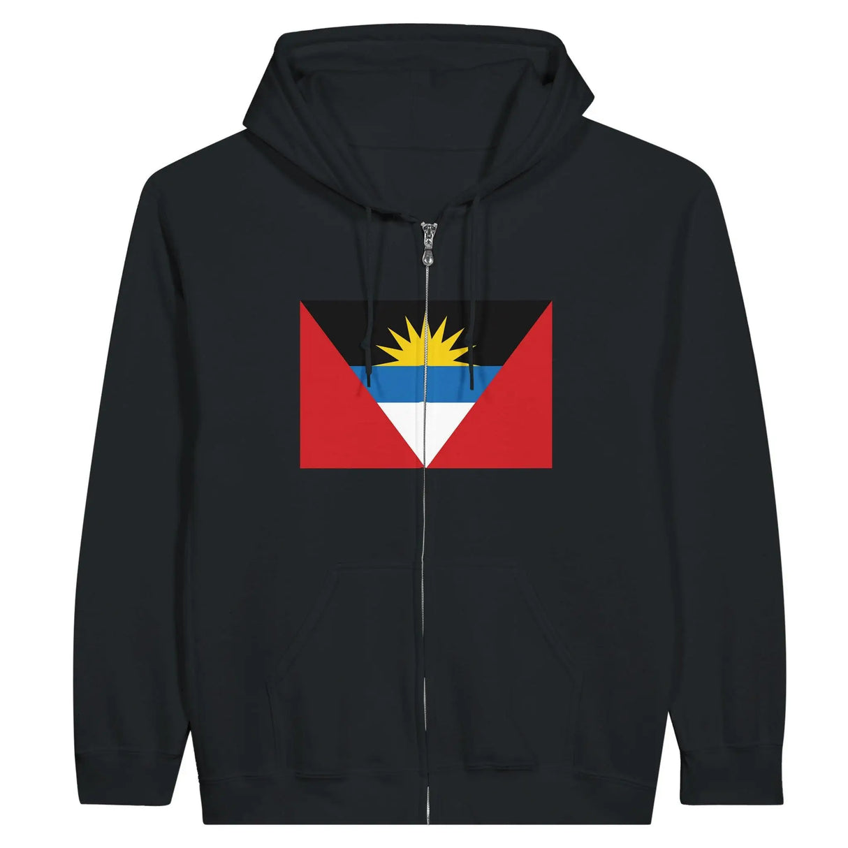 Sweat à capuche zippé drapeau antigua coton mélangé