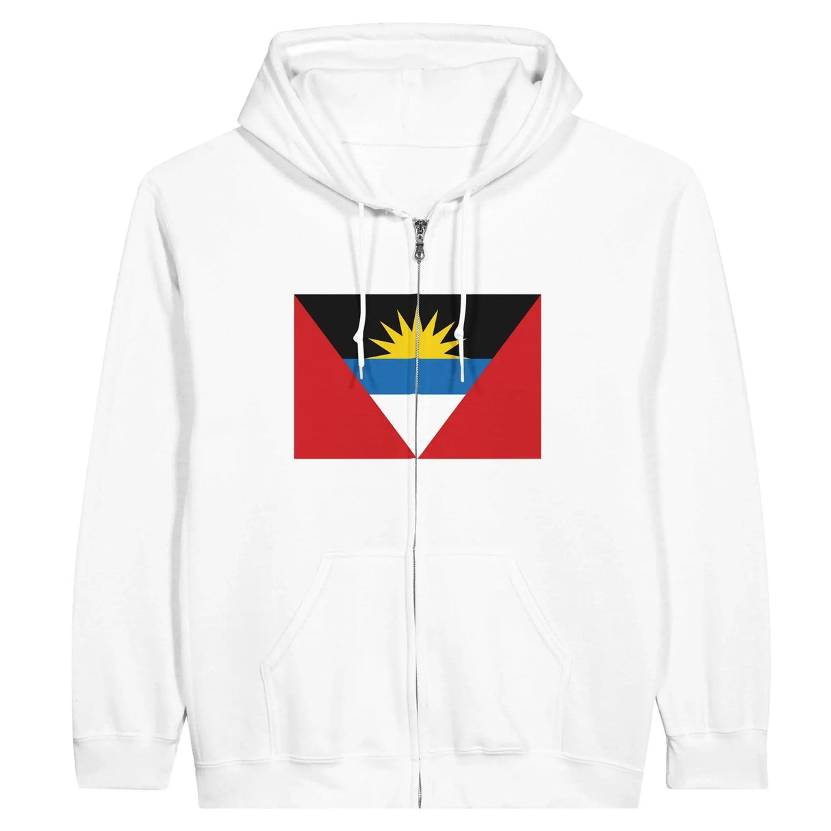 Sweat à capuche zippé drapeau antigua coton mélangé