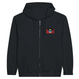 Sweat à capuche zippé drapeau antigua-et-barbuda brodé coton