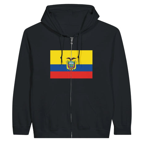 Sweat à capuche zippé équateur coton mélangé brodé