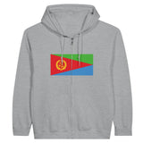 Sweat à capuche zippé érythrée coton mélangé brodé