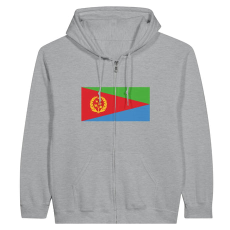 Sweat à capuche zippé érythrée coton mélangé brodé