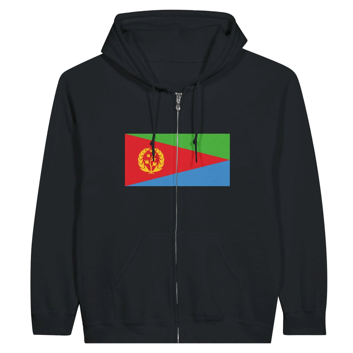 Sweat à capuche zippé érythrée coton mélangé brodé