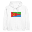 Sweat à capuche zippé érythrée coton mélangé brodé