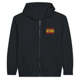 Sweat à capuche zippé espagne broderie coton mélangé