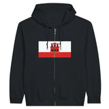 Sweat à capuche zippé gibraltar coton mélangé broderie