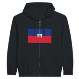Sweat à capuche zippé haïti coton mélangé broderie