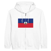 Sweat à capuche zippé haïti coton mélangé broderie