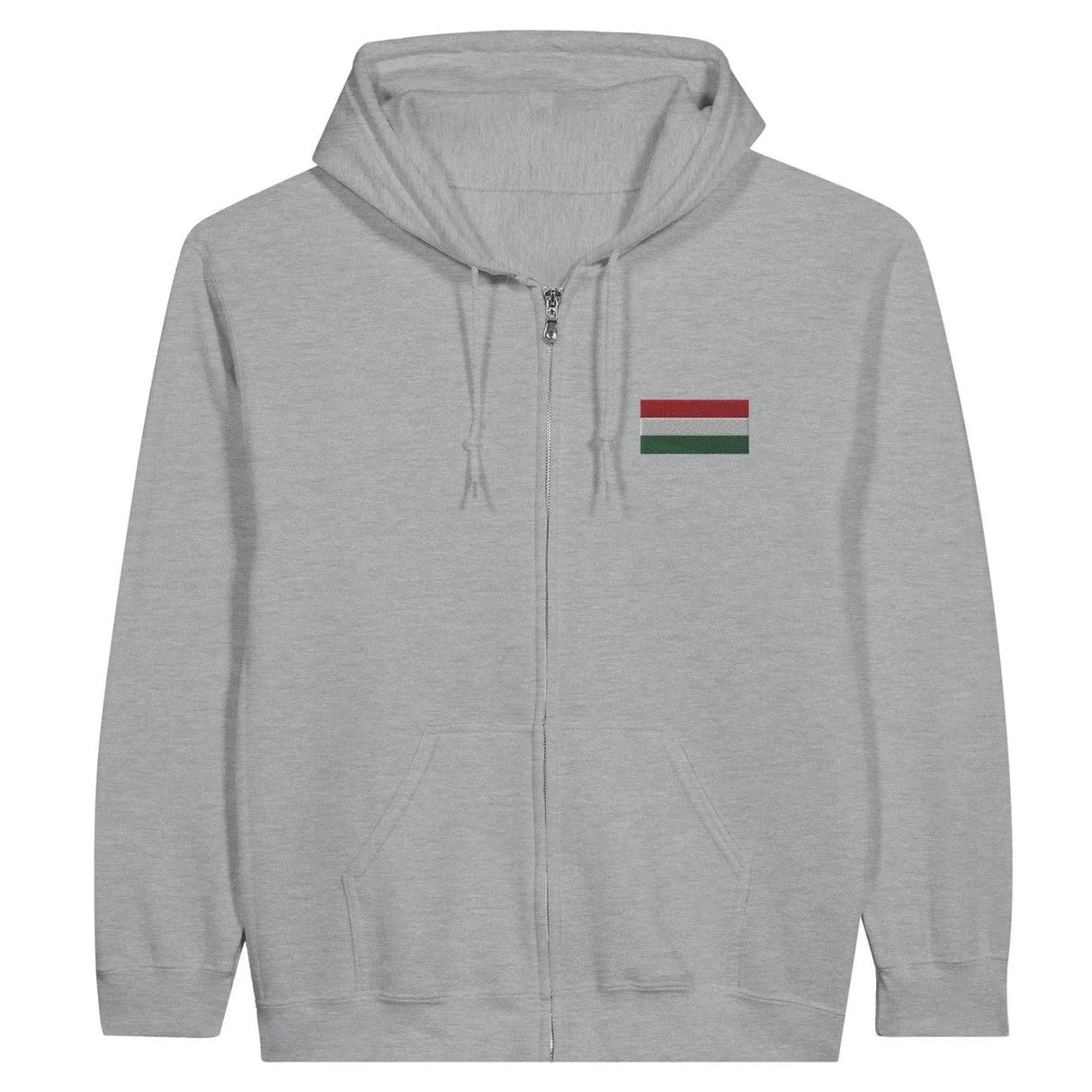 Sweat à capuche zippé hongrie coton mélangé broderie