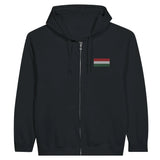 Sweat à capuche zippé hongrie coton mélangé broderie