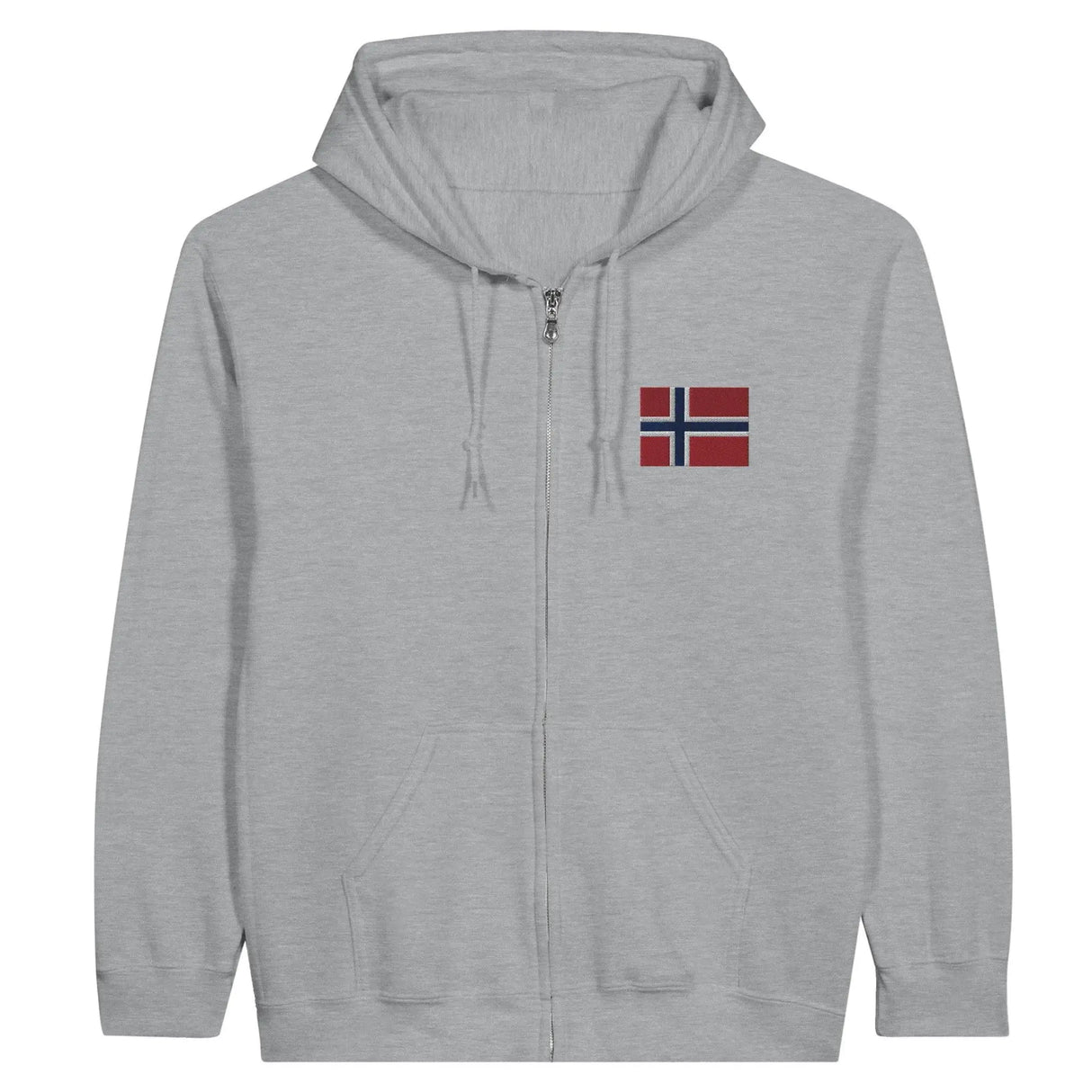 Sweat à capuche zippé île bouvet broderie coton mélangé