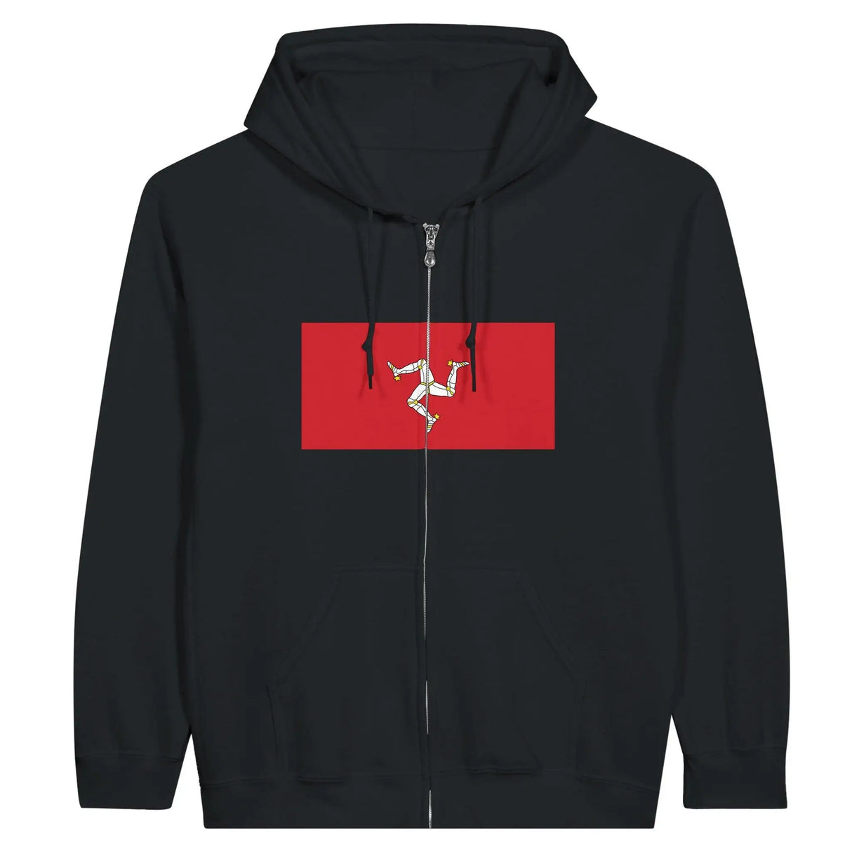 Sweat à capuche zippé île de man coton mélangé broderie