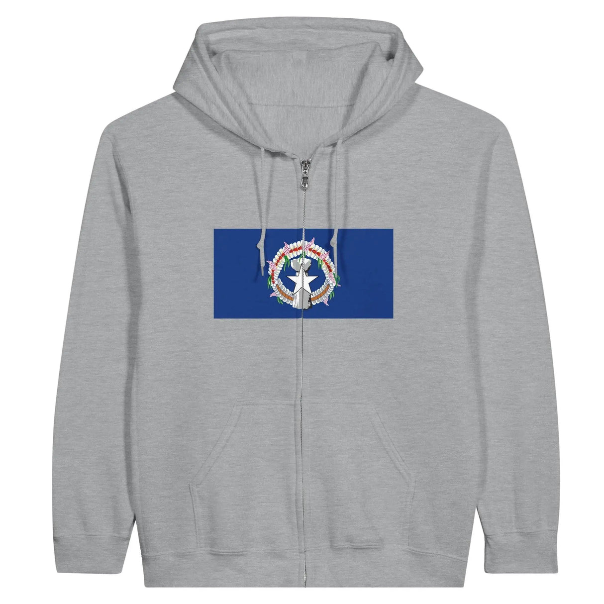 Sweat à capuche zippé îles mariannes coton broderie
