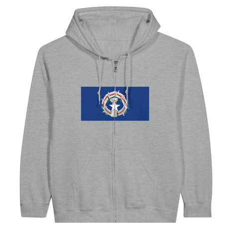 Sweat à capuche zippé îles mariannes coton broderie