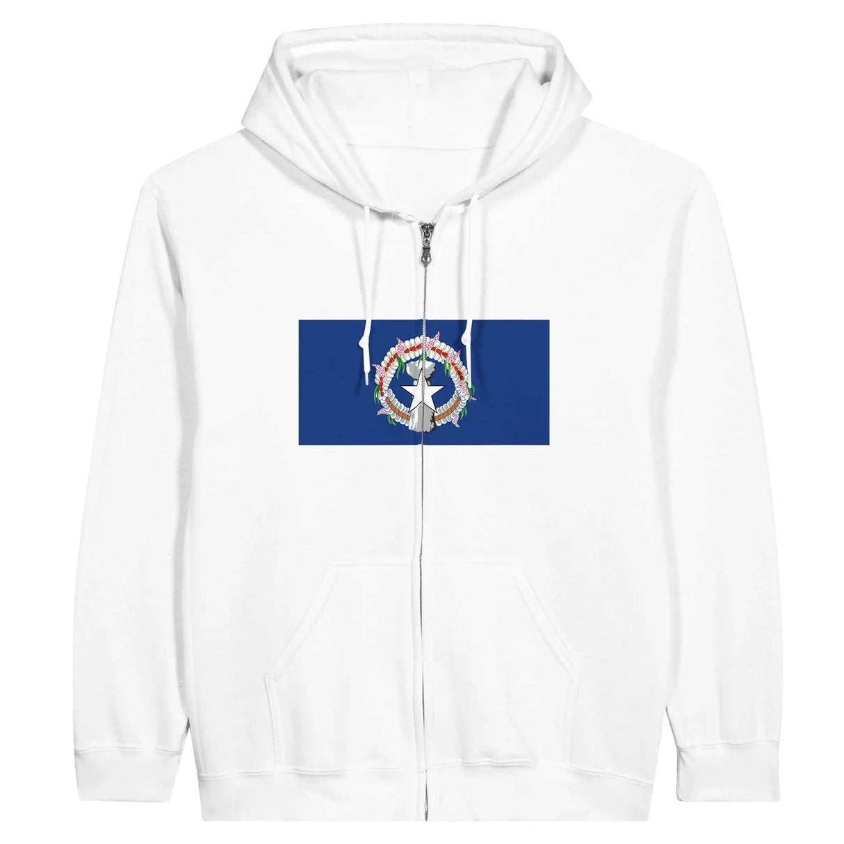 Sweat à capuche zippé îles mariannes coton broderie