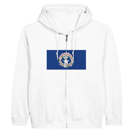 Sweat à capuche zippé îles mariannes coton broderie