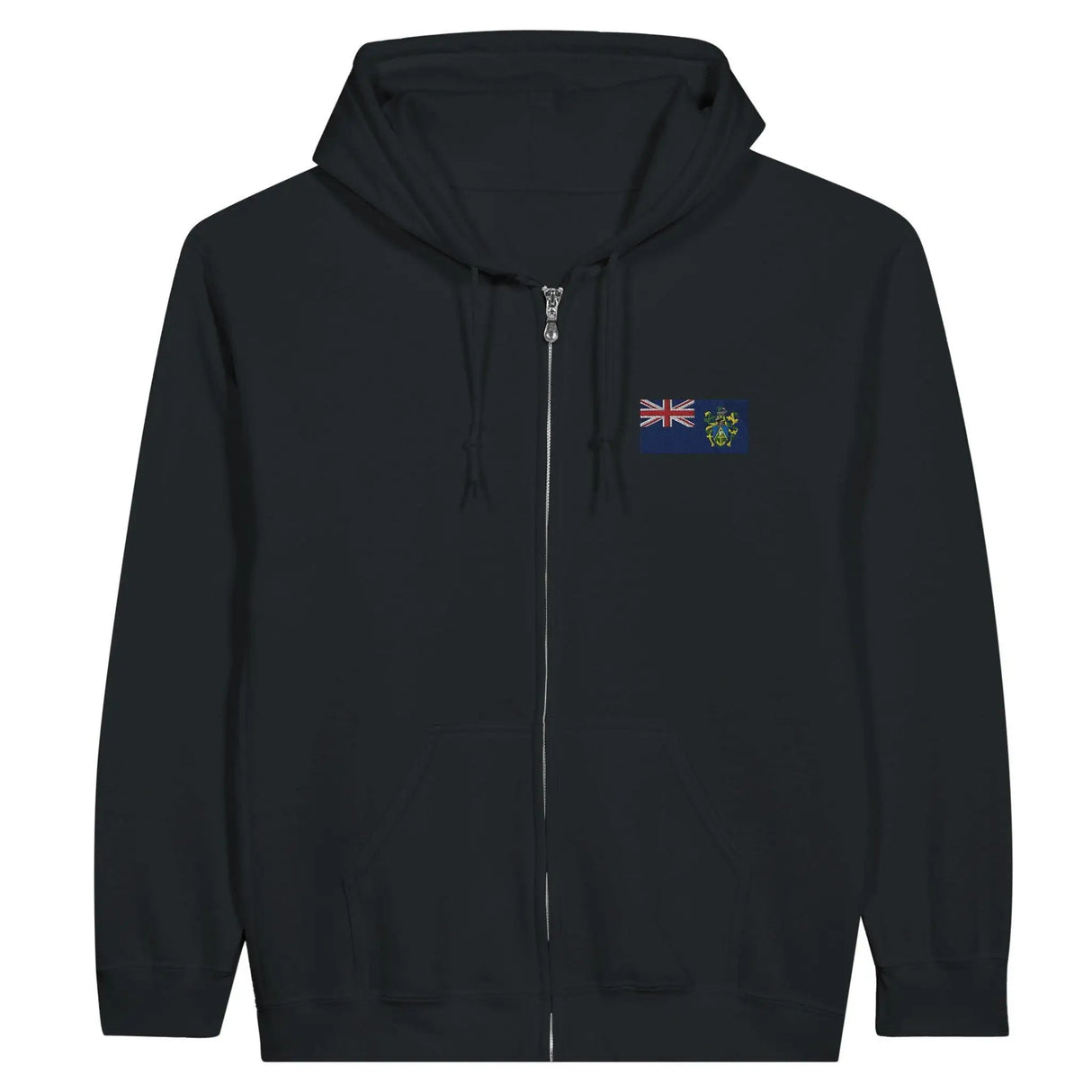 Sweat à capuche zippé îles pitcairn coton broderie couleur