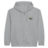 Sweat à capuche zippé îles vierges coton broderie couleur