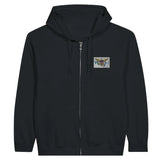 Sweat à capuche zippé îles vierges coton broderie couleur