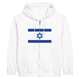 Sweat à capuche zippé israël coton mélangé broderie